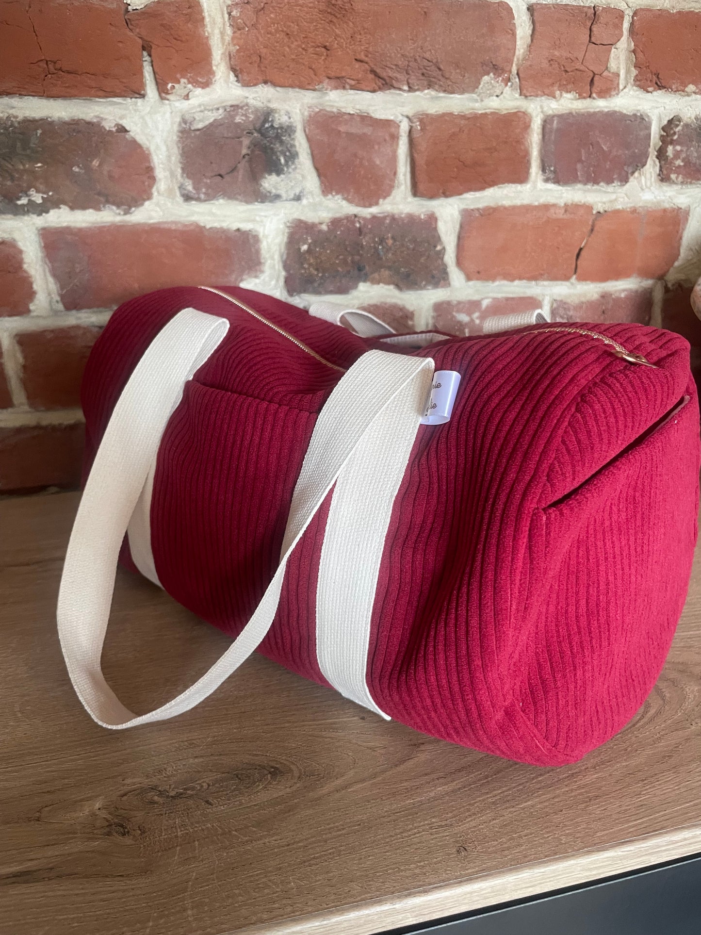Sac bowling velour rouge