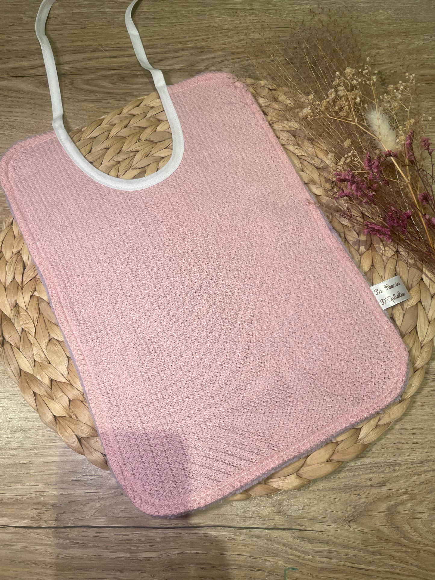 Grand bavoir rose / mauve
