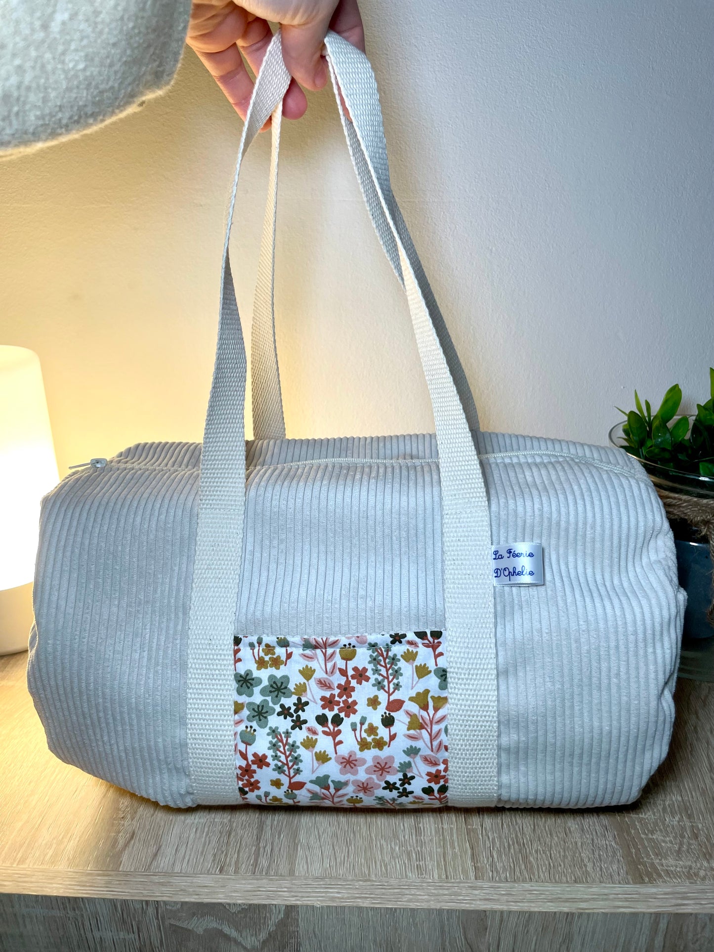 Sac bowling velour poche apparante