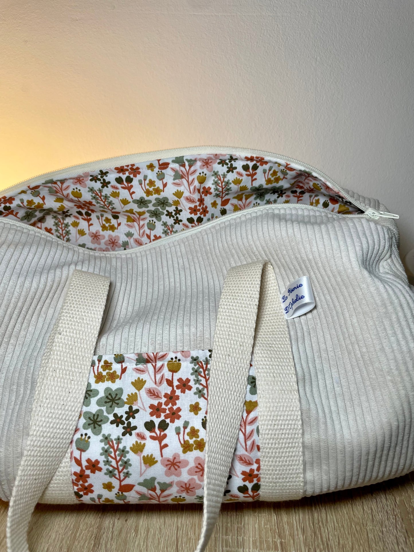 Sac bowling velour poche apparante