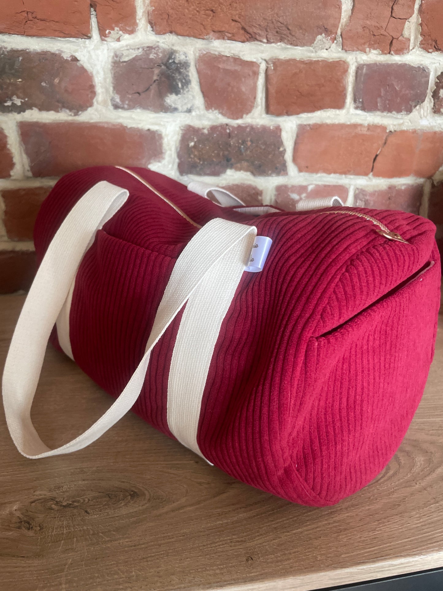 Sac bowling velour rouge