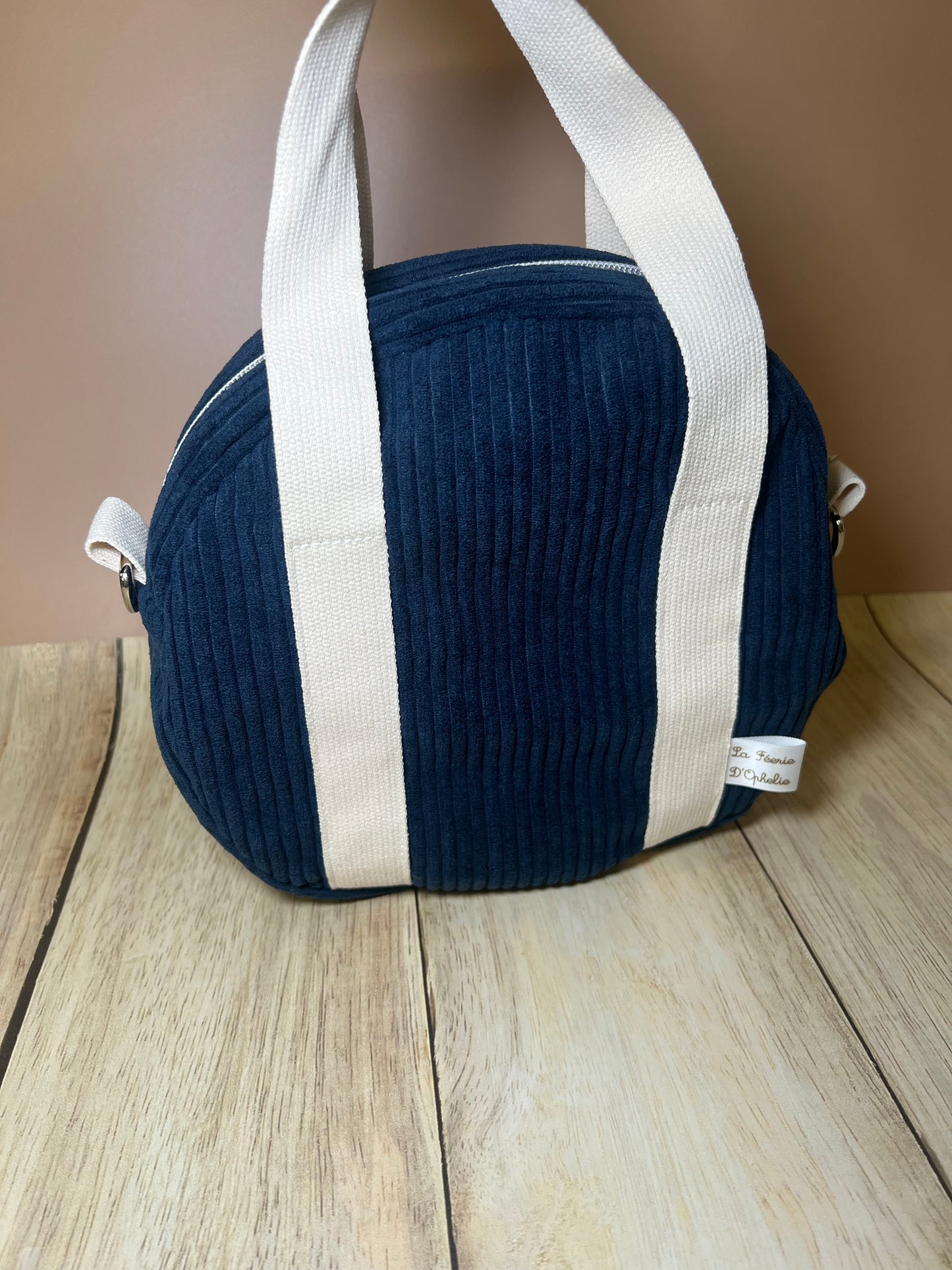 Sac à main rond bleu marine