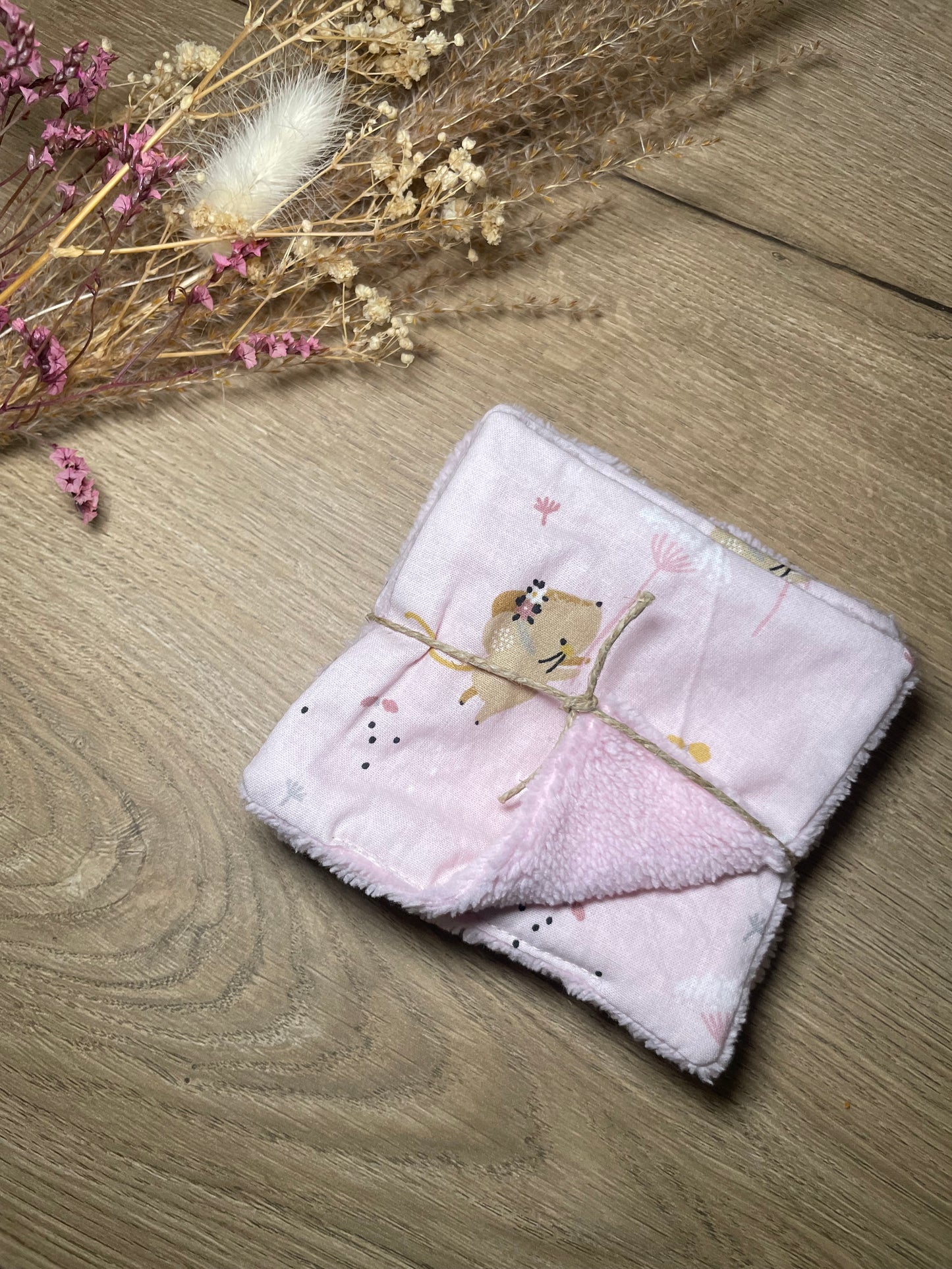 Coton souris rose