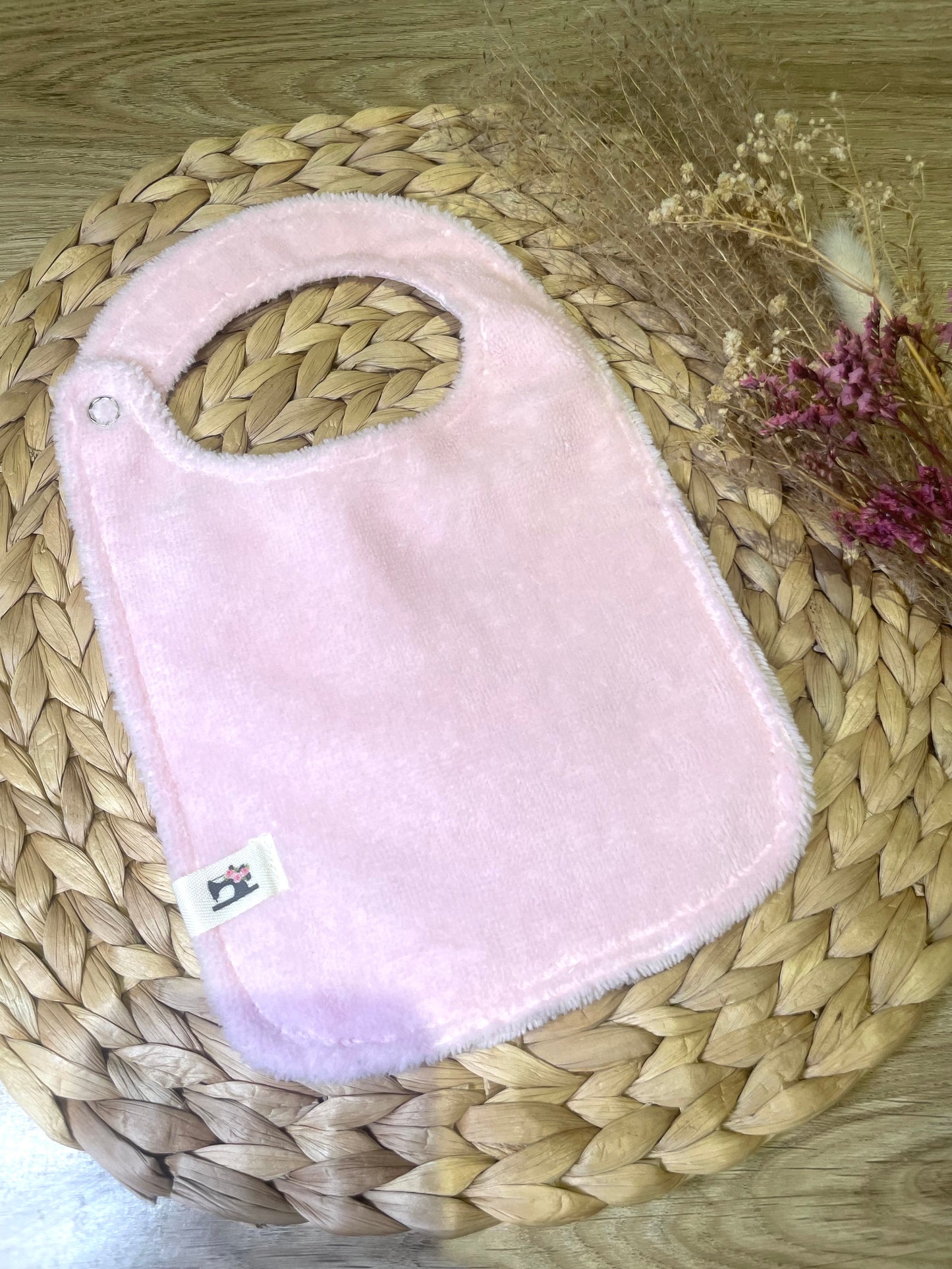 Bavoir souris rose