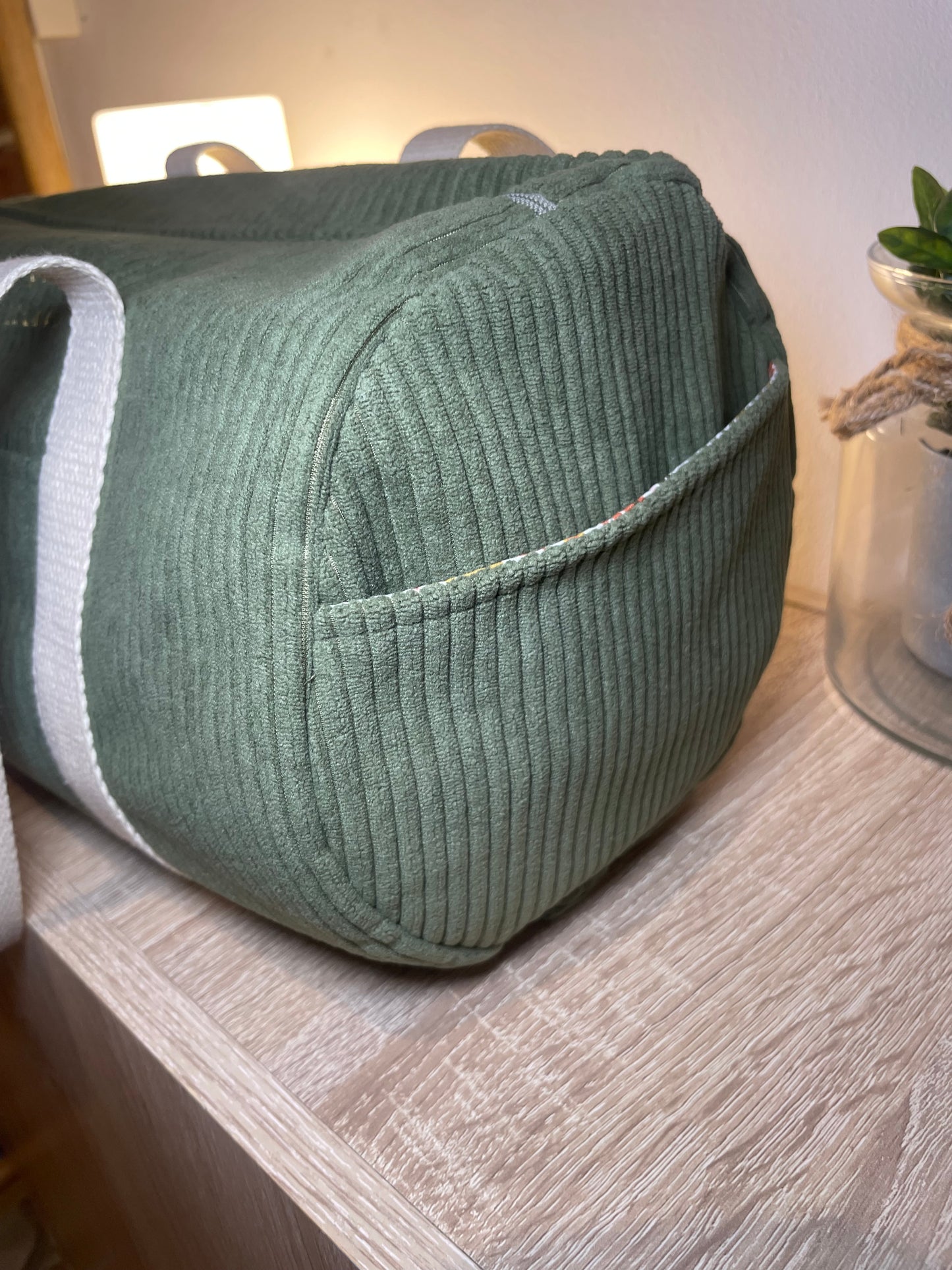 Sac bowling velour kaki