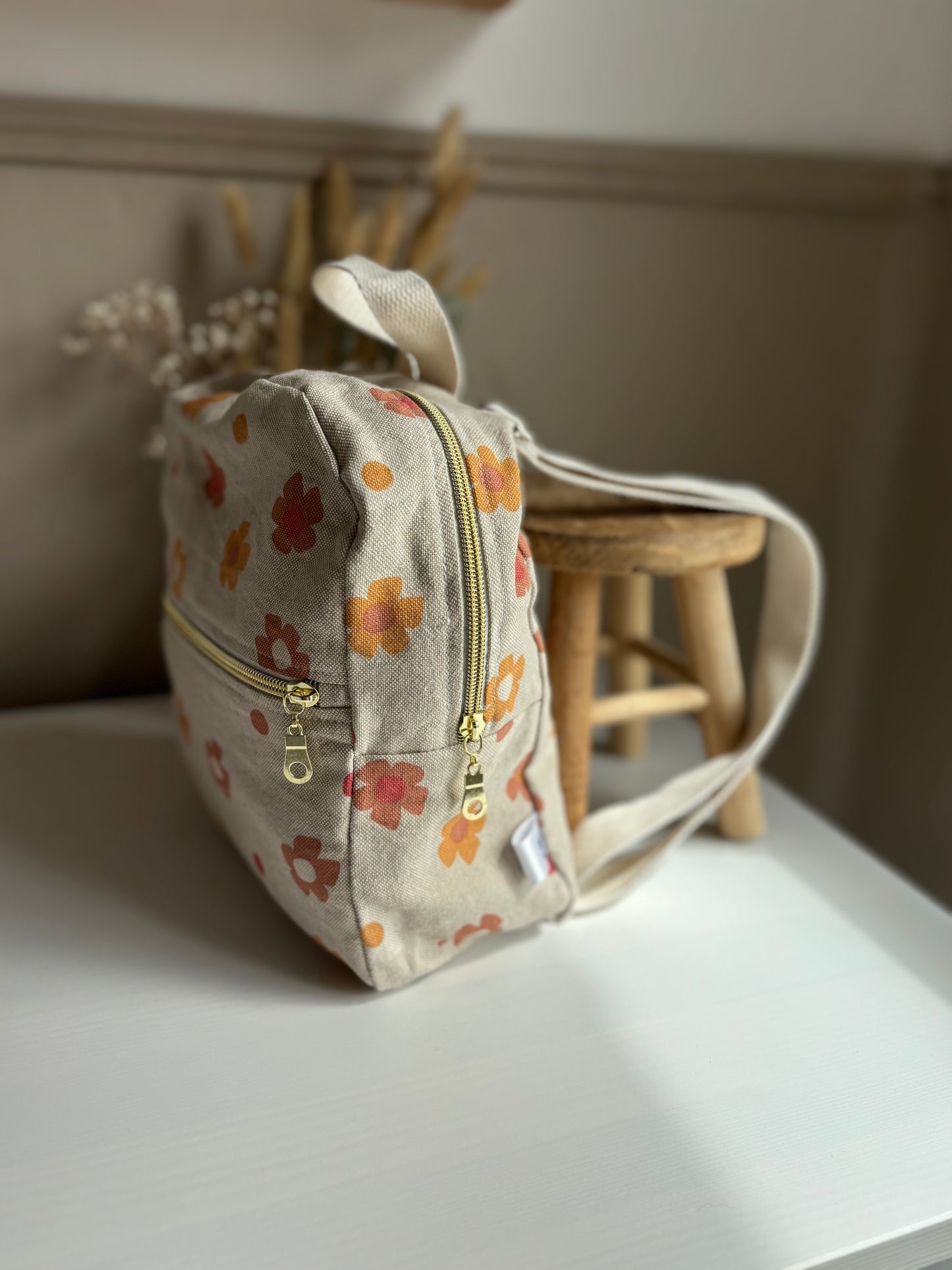 Sac à dos zippé fleurs