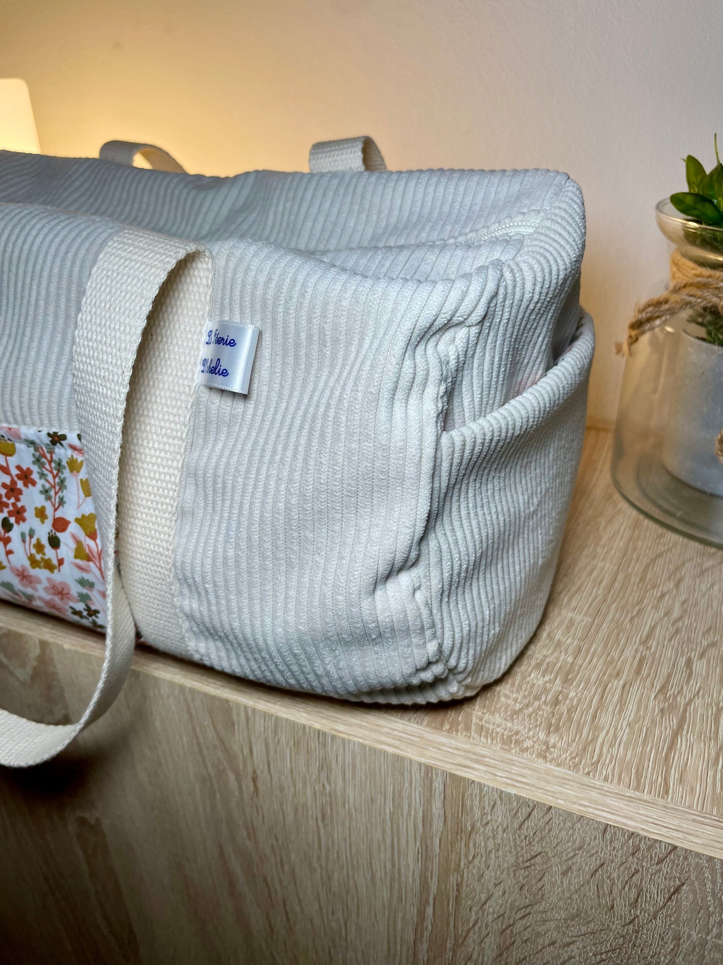 Sac bowling velour poche apparante