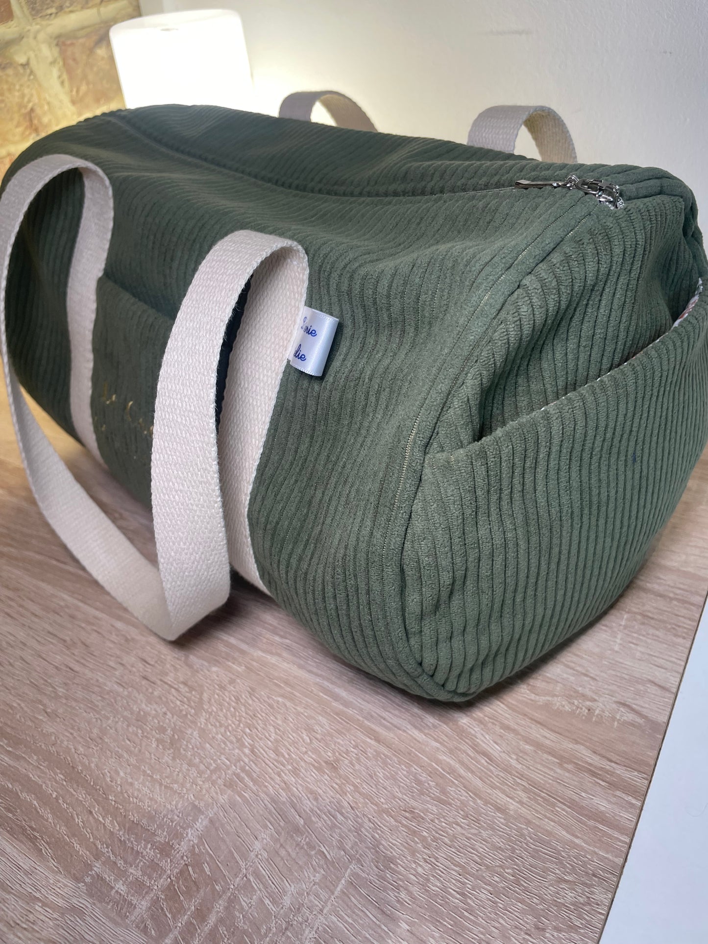 Sac bowling velour kaki