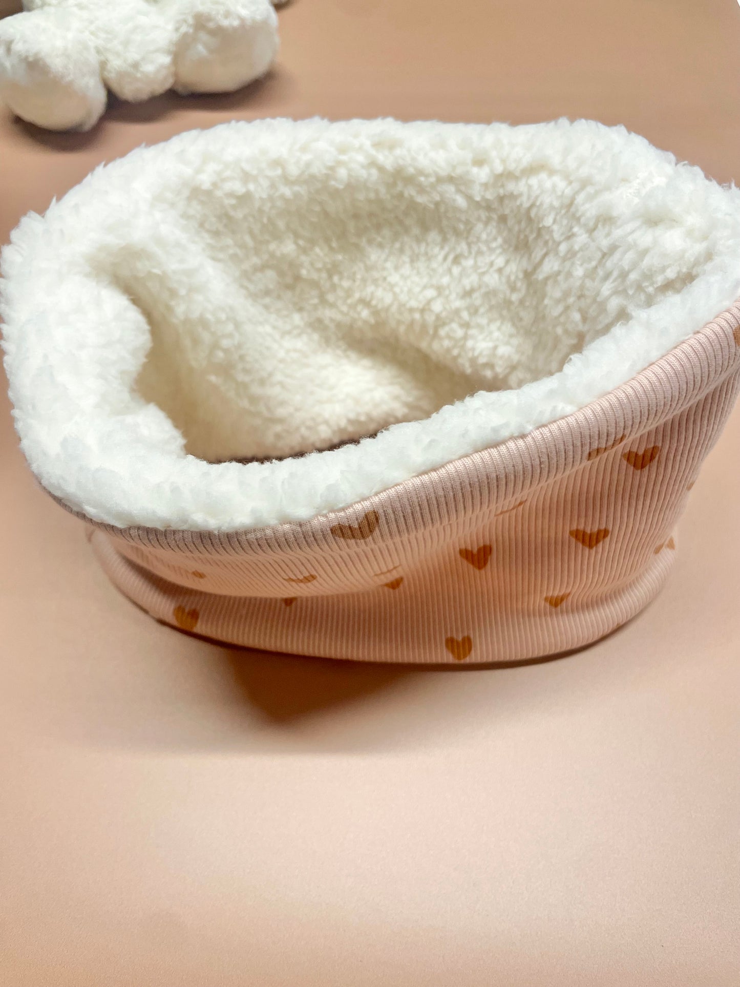 Snood enfant rose pale / coeur