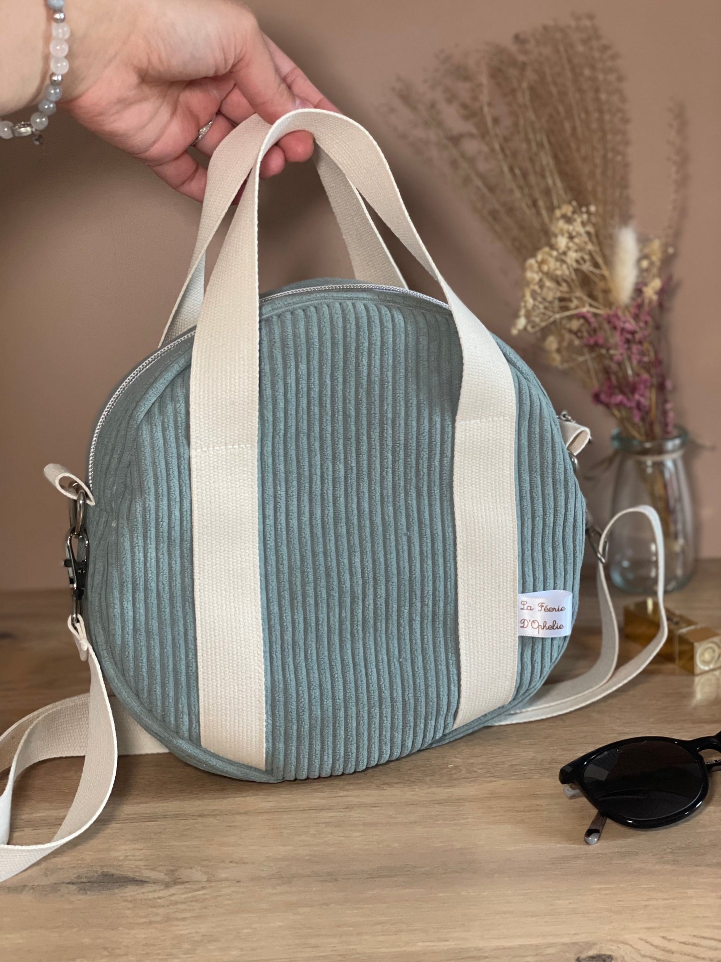 Sac à main rond bleu ciel