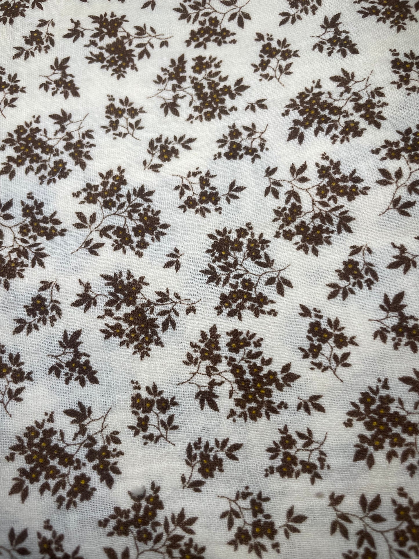 Poncho gaze de coton fleuris marron