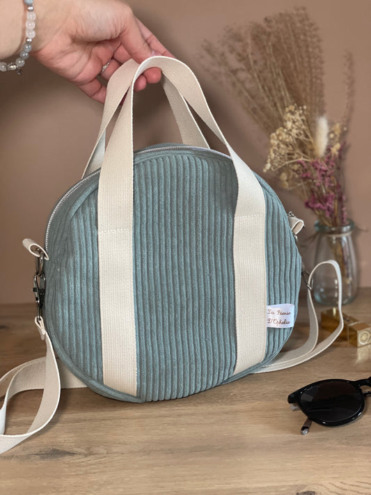 Sac a main en velour bleu ciel