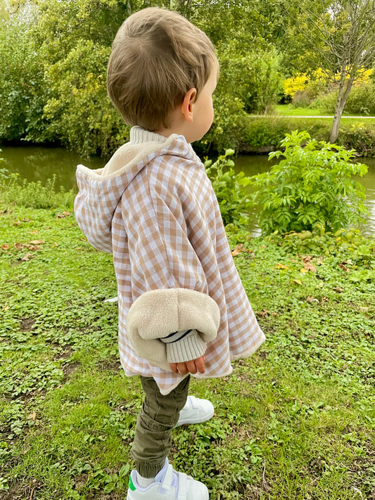 poncho enfant vichy