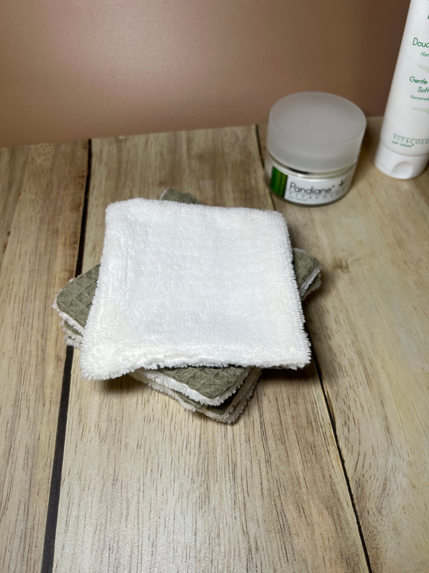 Coton lavable nid d’abeilles vert