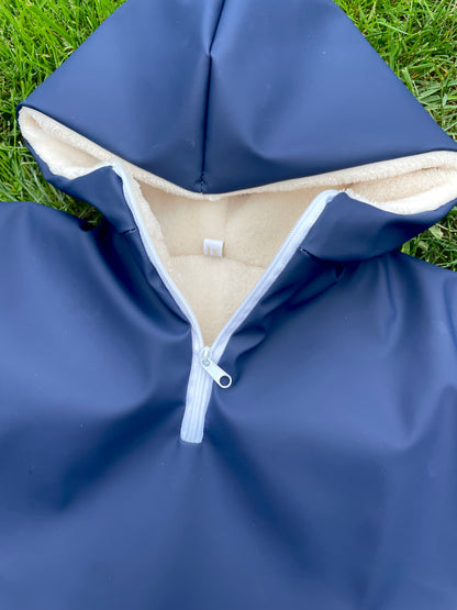 Poncho imperméable bleu marine