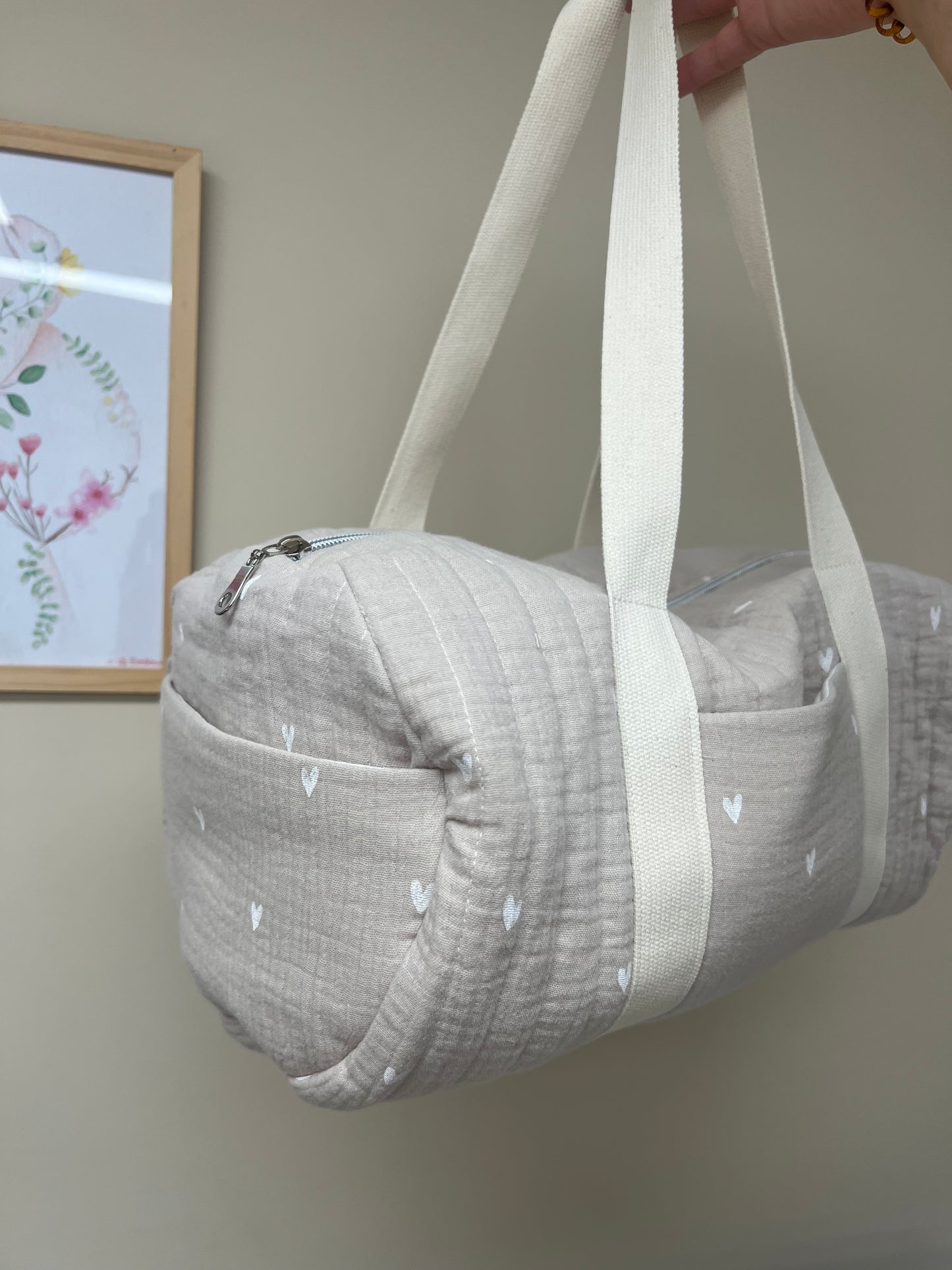 Sac bowling gaze de coton cœur