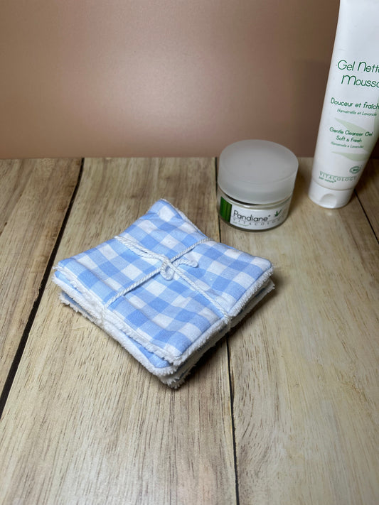 Coton lavable Vichy bleu