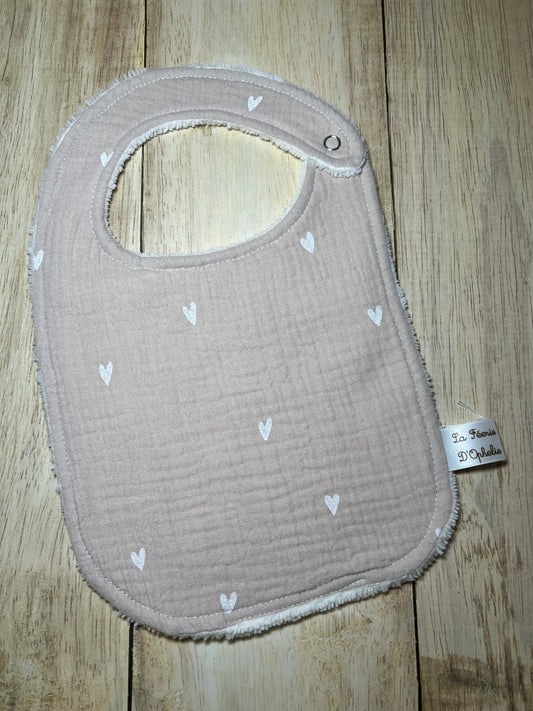 Bavoir gaze de cœur cœur