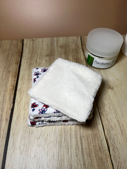 Coton lavable fleurs rouge