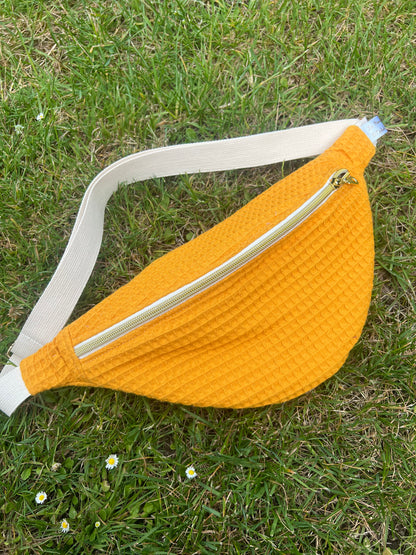 Sac banane nid d’abeille jaune