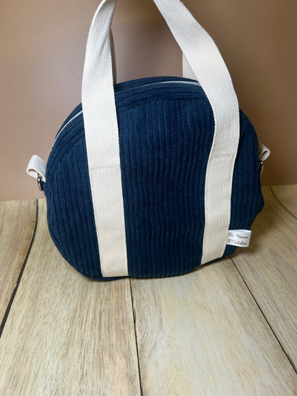 Sac à main rond bleu marine