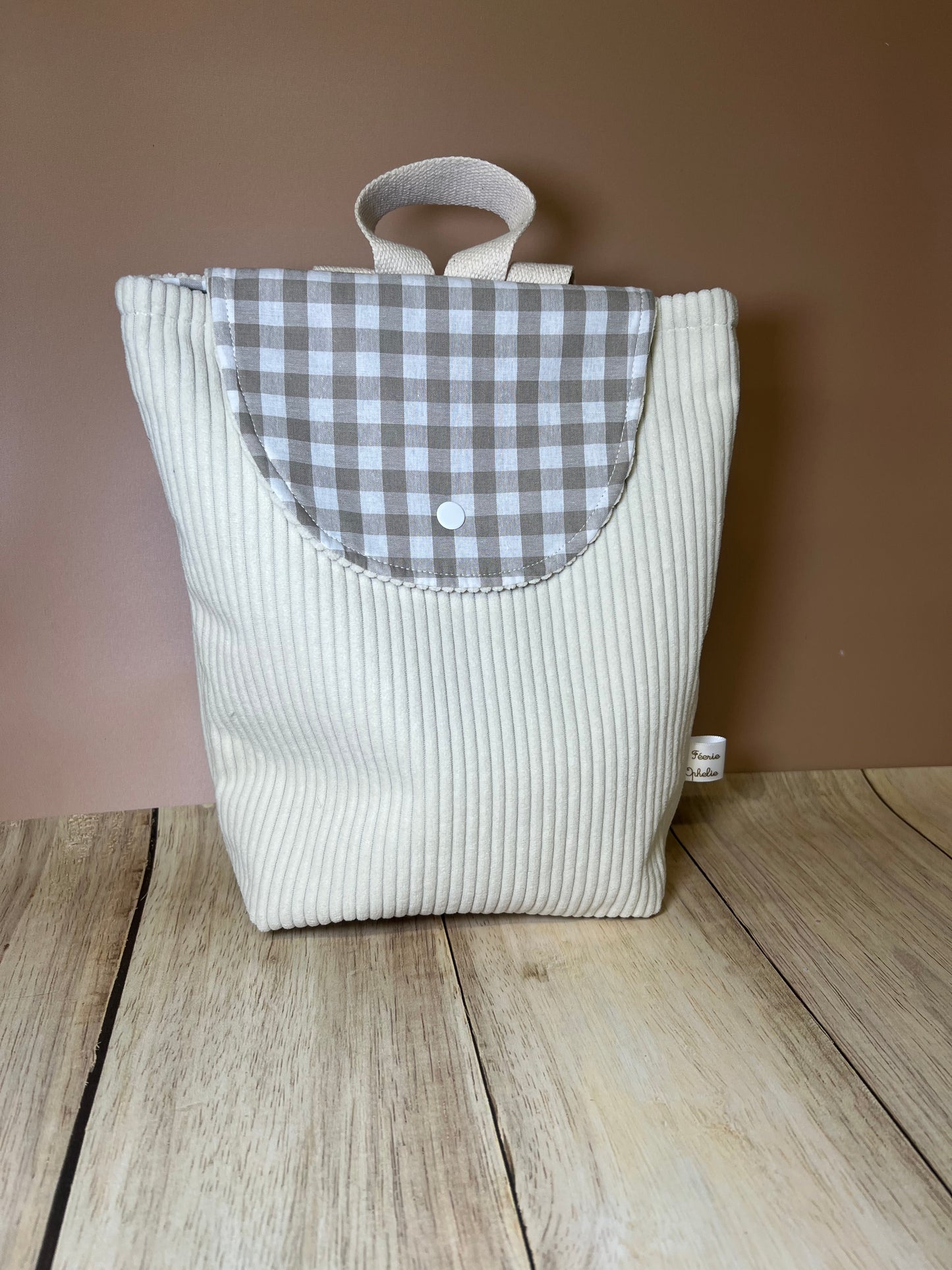 Sac a dos écru / vichy