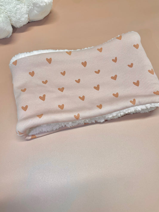 Snood enfant rose pale / coeur