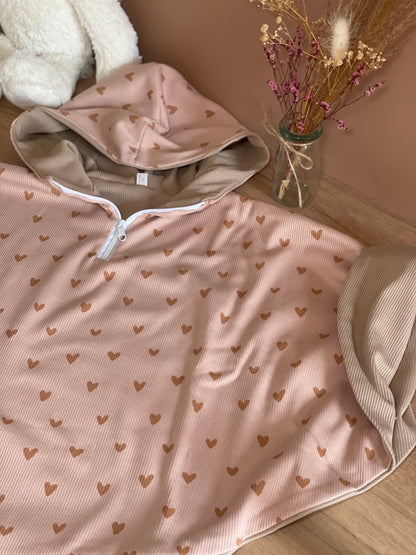 Poncho été jersey cœur
