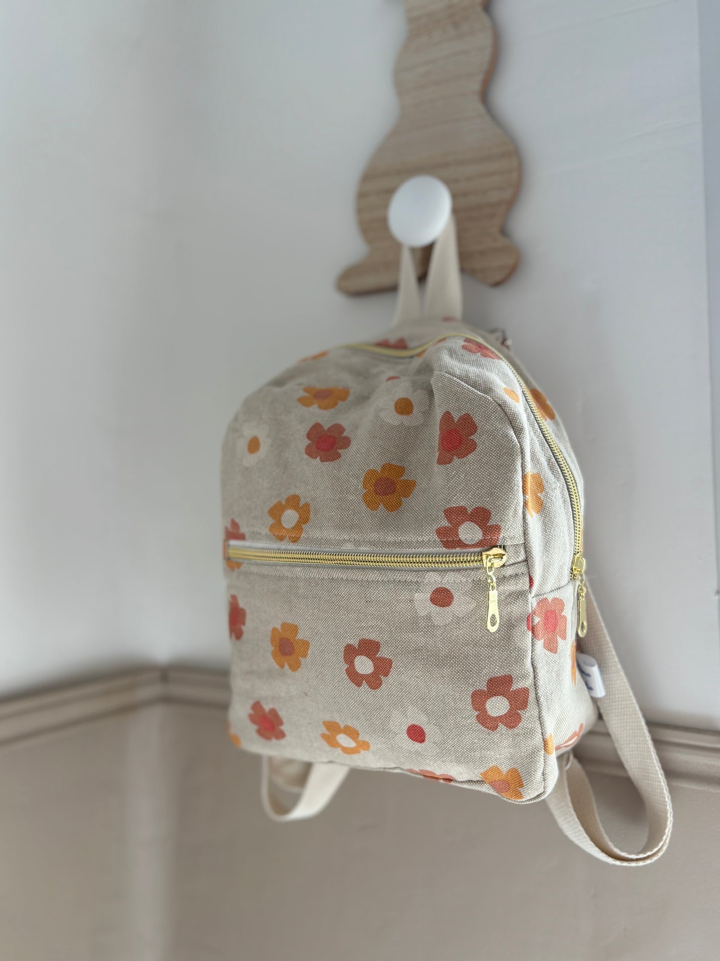 Sac à dos zippé fleurs