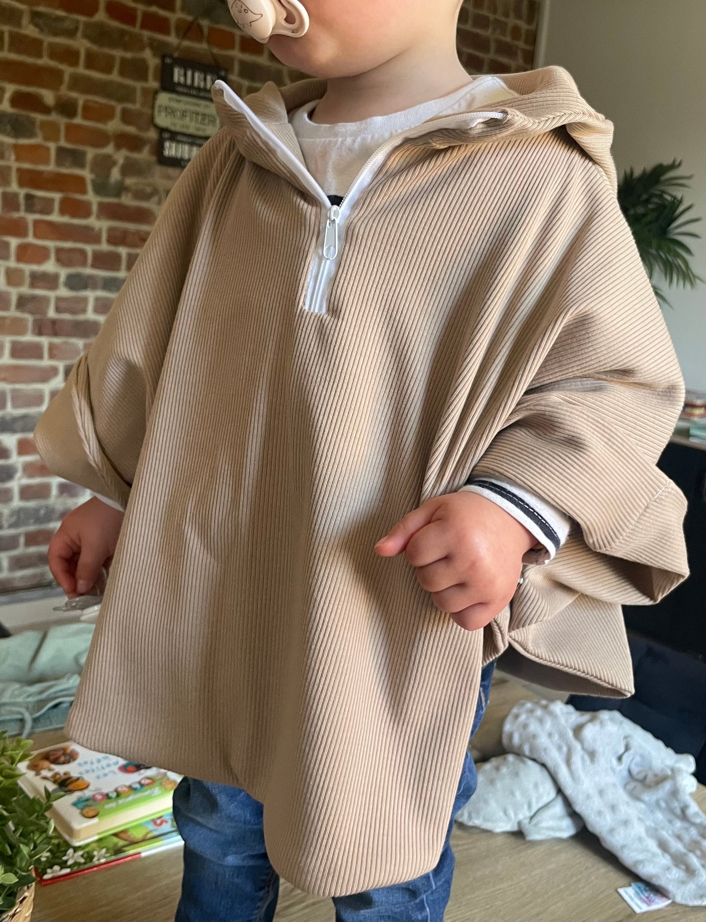 Poncho été jersey Beige foncé