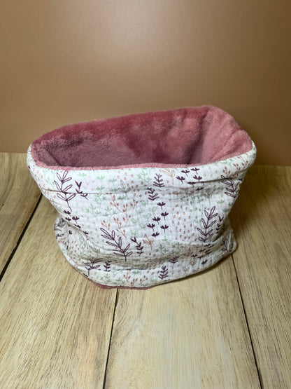 Snood enfant feuille rose