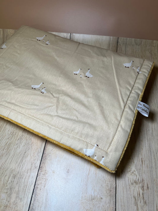 Couverture oie beige et jaune
