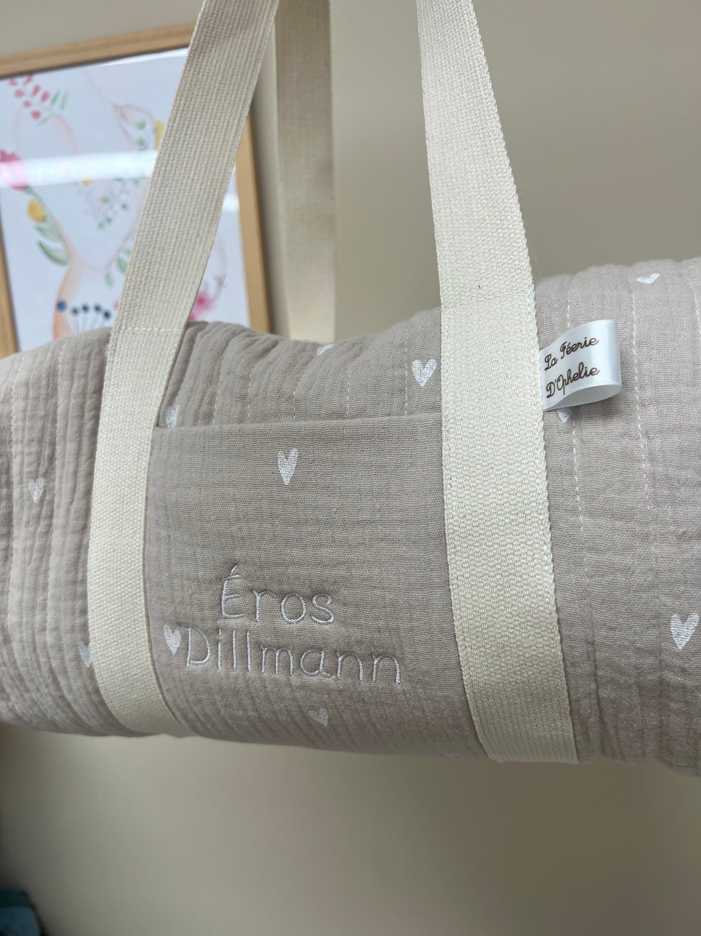 Sac bowling gaze de coton cœur