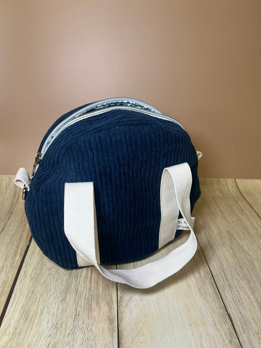 Sac à main rond bleu marine