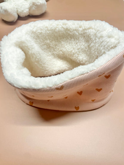 Snood enfant rose pale / coeur