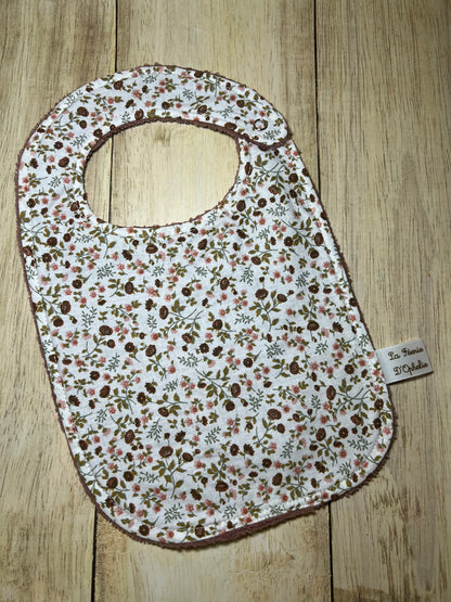 Bavoir fleurs violine