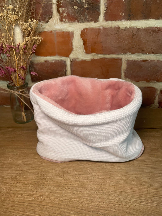 Snood enfant blanc rose