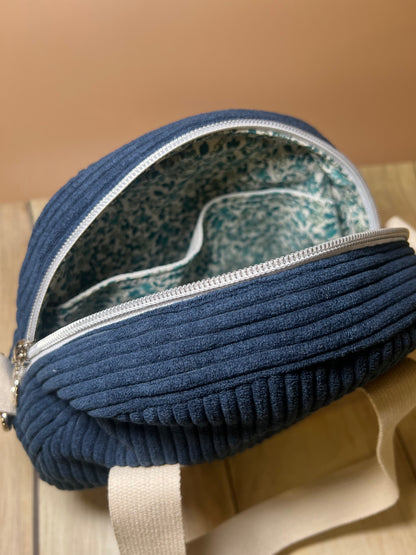 Sac à main rond bleu marine