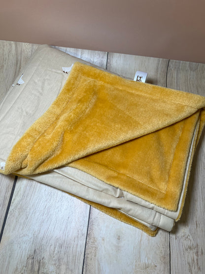 Couverture oie beige et jaune