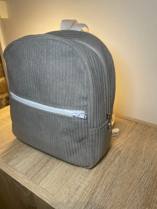 Sac à dos zippé gris