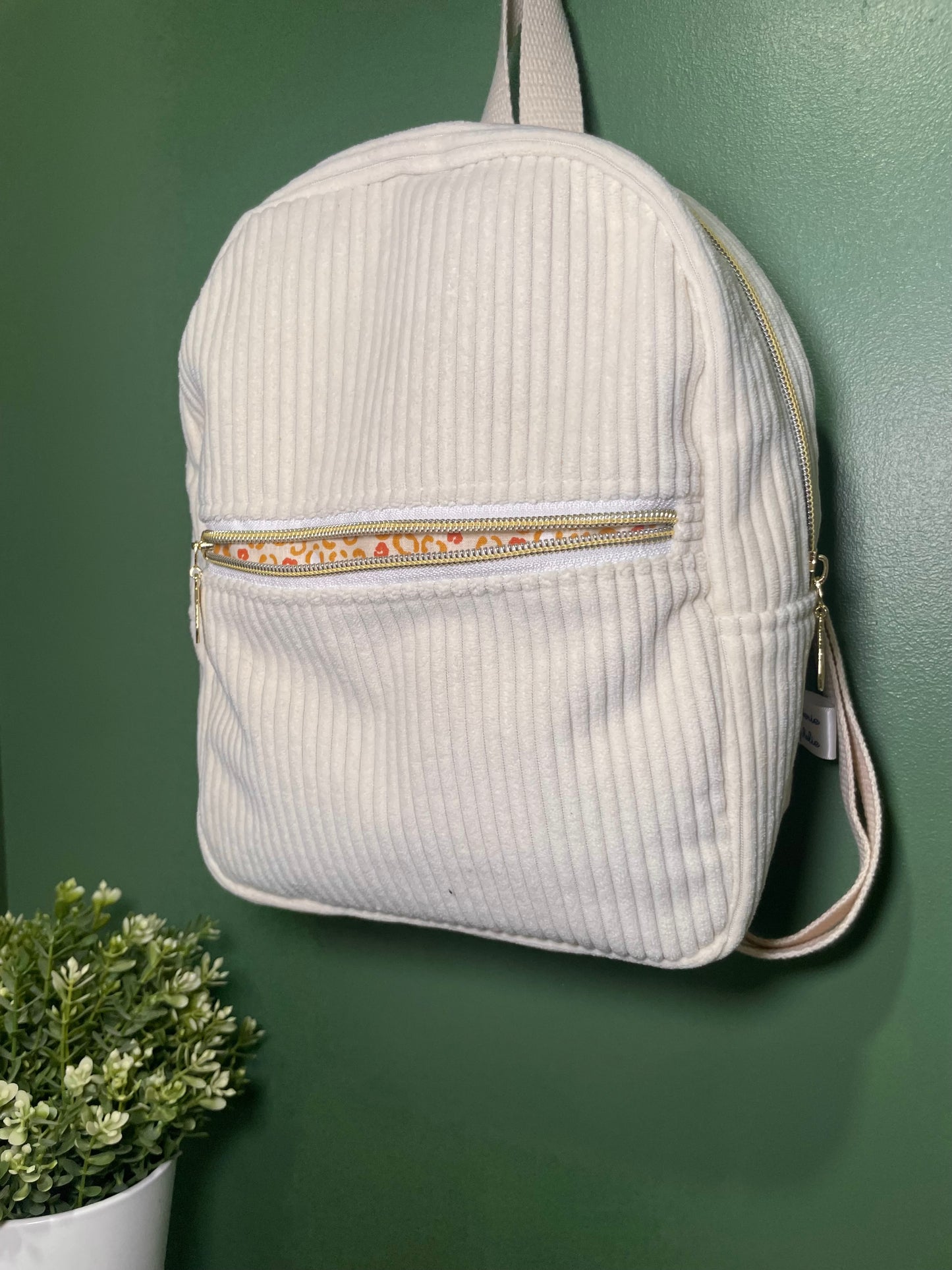 Sac a dos zippé beige